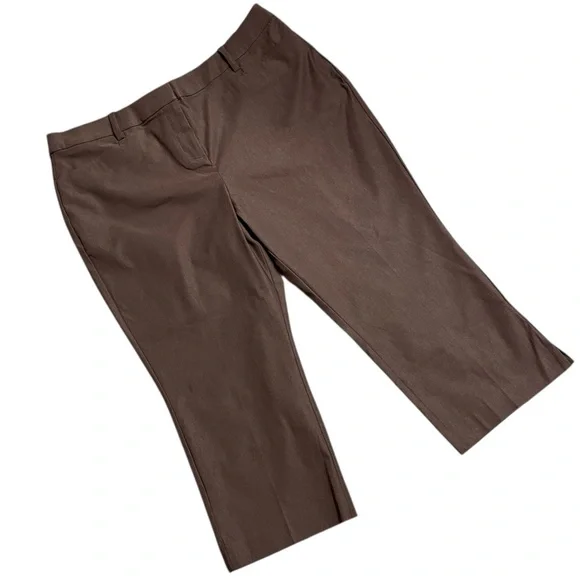 LANE BRYANT "THE 4-SEASON SLIM CAPRI", MID-RISE, CHOCOLATE BROWN, SIZE 20 NWT - Picture 2 of 9